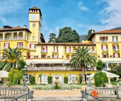 Grand Hotel Fasano in Gardone Riviera with its historic façade and lakeside gardens